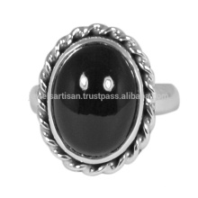 Black Onyx Gemstone & 925 Sterling Silver Designer Ring Fashionable Jewelry